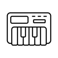 A piano app icon, denoting piano keys or instrument, digital piano playing and music creation. vector