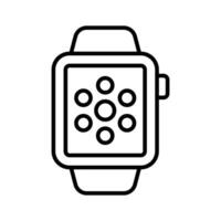 A wristwatch with digital features, smartwatch icon, wearable technology for health tracking, notifications and app vector