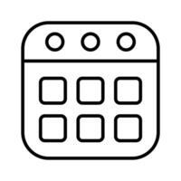 A calendar icon showing scheduling, events, and time management for planning. vector