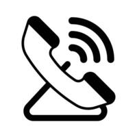 Telephone receiver with wire showing icon of telephone calling, voice communication design vector