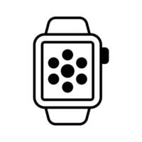 A wristwatch with digital features, smartwatch icon, wearable technology for health tracking, notifications and app vector