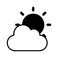 A weather icon represents various atmospheric conditions such as sun, rain, clouds, or snow in a visual format. vector