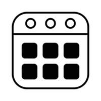 A calendar icon showing scheduling, events, and time management for planning. vector