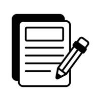 Content writing icon, a pencil with notepad, symbolizes creating engaging and informative digital content vector