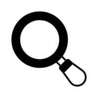 A magnifier icon, magnifying glass denoting search, zoom, and detailed examination functions. vector