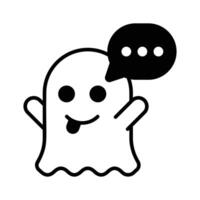 An icon with a ghost logo, for instant photo and sharing, augmented reality filters. vector
