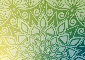Abstract mandala green gradient circle pattern background vector