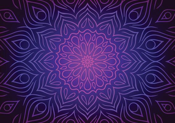 Blue mandala neon technology pattern background
