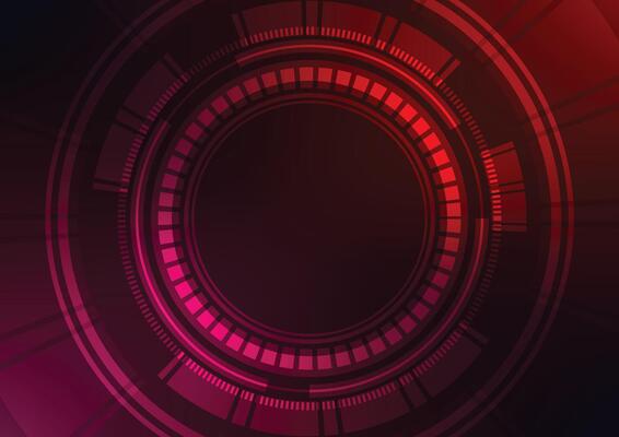 Technology electric len red circle background