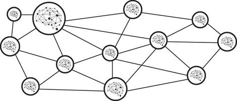 Social network concept. Artificial intelligence network connection isolated on transparent background. vector
