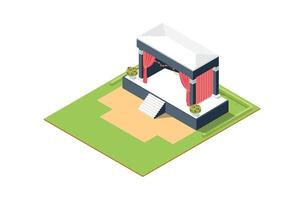 modern isometric illustration of sacred marriage vow altar with flowers, Suitable for Diagrams, Infographics, Game Assets, and Other Graphics vector