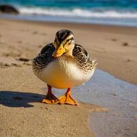 cute beach duck photo