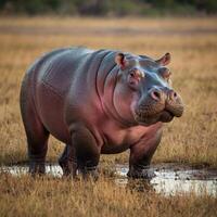 Hippo in the wilderness photo