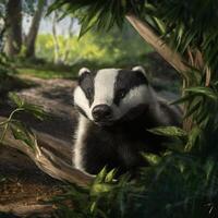 shy forest badger photo