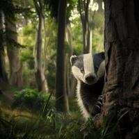 shy forest badger photo