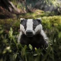 shy forest badger photo