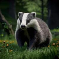 cool forest badger photo