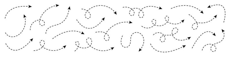 Curved dotted arrow. Zigzag arrow stripes design with dotted lines. vector