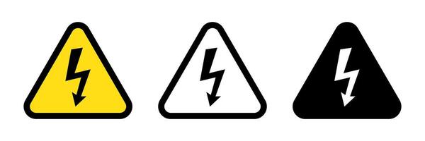 High voltage sign with lightning and High voltage icon. Alert, hazard and danger, caution electrical icon vector