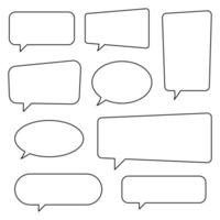 Speech bubble, speech balloon, chat bubble line art icon for apps and websites. vector