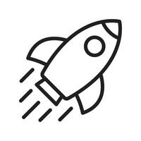 Rocket icon. Simple outline rocket sign. Rocket launched icon. vector