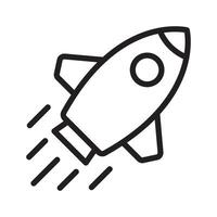 Rocket icon. Simple outline rocket sign. Rocket launched icon. vector