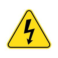High voltage sign with lightning. vector