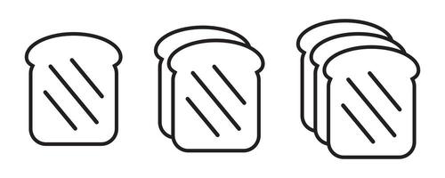 Bread slices icon, line icons set. vector