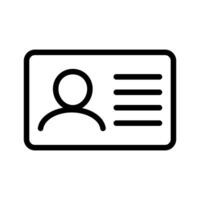 ID Card icon. Employee clerk card, driver license, Identification card, staff identification card symbol. Design for website and mobile app. vector