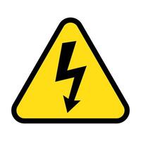 High voltage sign with lightning. vector