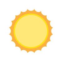 Sun icon in flat style, simple yellow sun. vector