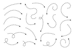 Curved dotted arrow. Zigzag arrow stripes design with dotted lines. vector