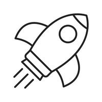 Rocket icon. Simple outline rocket sign. Rocket launched icon. vector