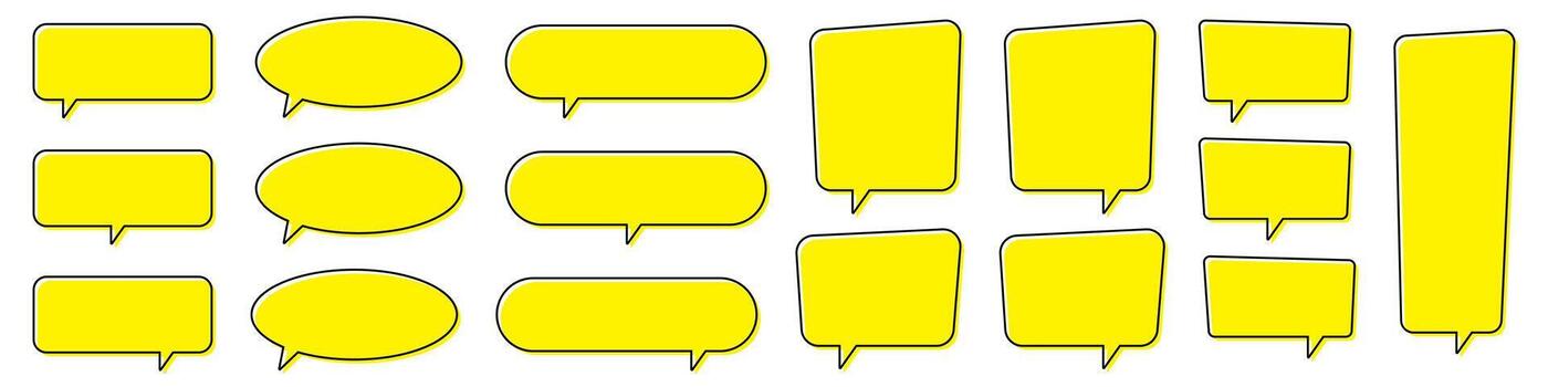 Chat bubble in yellow, quote background, Speech bubble, message box set. vector