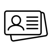 ID Card icon. Employee clerk card, driver license, Identification card, staff identification card symbol. Design for website and mobile app. vector