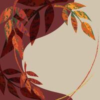 Dive into the cozy charm of autumn with this captivating hand-drawn grunge style poster. Rusty orange leaves cascade across the canvas Cozy charm of autumn vector