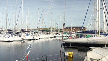 A yacht moored on the quay in Saint Malo, France video