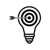 lightbulb with arrow target business goal and strategy icon vector
