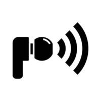 wireless earphone audio device volume control icon vector