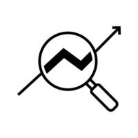 magnifying glass with arrow up vector