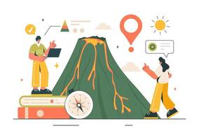 Geologist Vector Illustration with Soil Analysis and Features of the Earth for Science, Research or Expedition in Flat Cartoon Hand Drawn Background