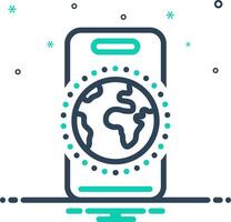 Mix icon for global communication vector