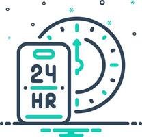Mix icon for 24 hours vector