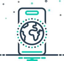 Mix icon for global communication vector