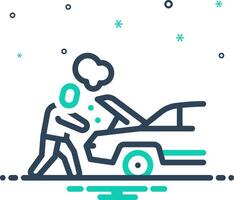 Mix icon for vehicle breakdown vector