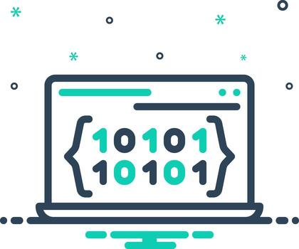 Mix icon for binary code vector