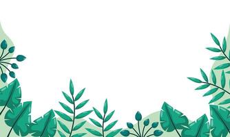 nature background with tropical leaf border vector