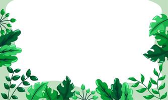 nature background with tropical leaf border vector