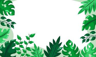 nature background with tropical leaf border vector