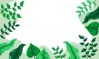nature background with tropical leaf border vector